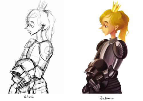 My roommate Juliana and I have been switching off sketching and coloring characters all summer. So f