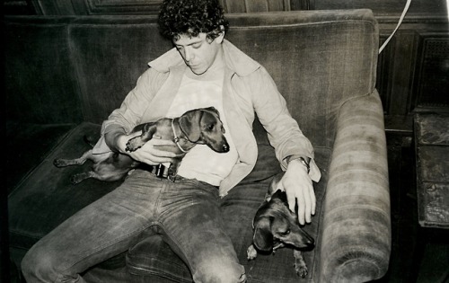 lougreed:Lou Reed with Warhol’s two dachshunds, Archie and Amos. Reed later bought two dachshunds of