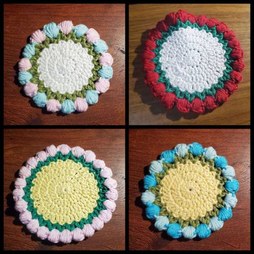 Little Crocheted Coasters (are They Actually Viable As Coasters? Who Knows) That I Made Following Along