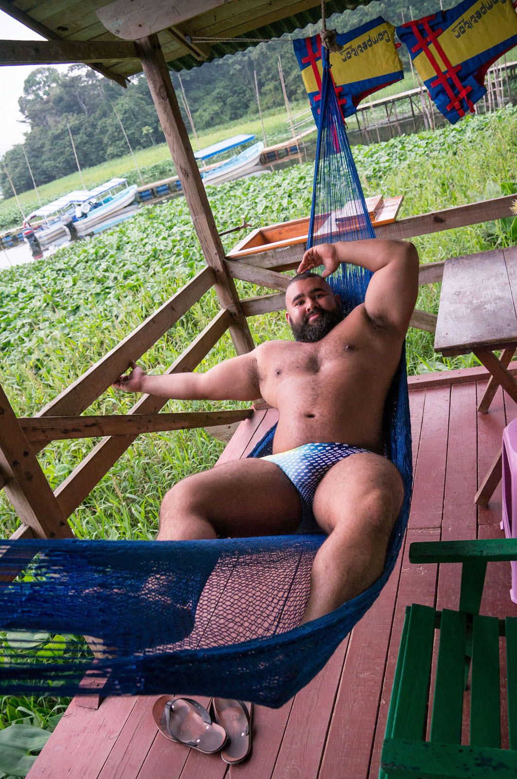 noodlesandbeef:  Our cabin was on a lake, had a hammock, and the bed was topped with