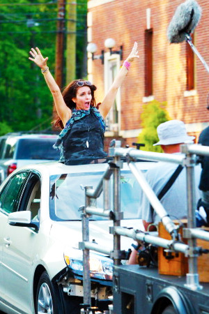 Tina Fey and Amy Poehler films ‘The Nest’ on June 16, 2014 in Pearl River, NY.