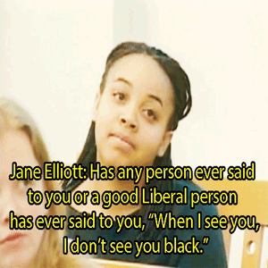 jcoleknowsbest:cyberteeth:Jane Elliott giving a lecture on “Color Blindness"seeing these white 