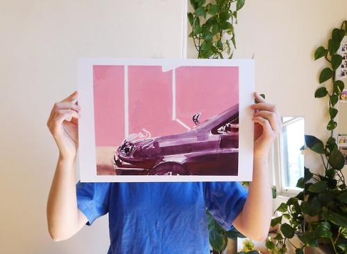 eviecahir: Gloss Drop - a study of a gloss car on Brunswick Street I admired. This print is A3, sign