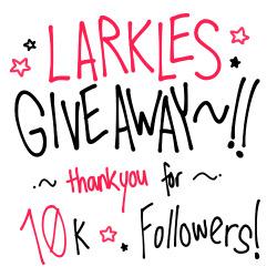 larkles:  larkles:   WHOA it’s giveaway time again!! I’ve hit a crazy 10k followers recently and I wanna thank you all so SO much for supporting me on tumblr ;w; I’ve got a bunch of stock leftover from SMASH! and before I reopen my storenvy I’m