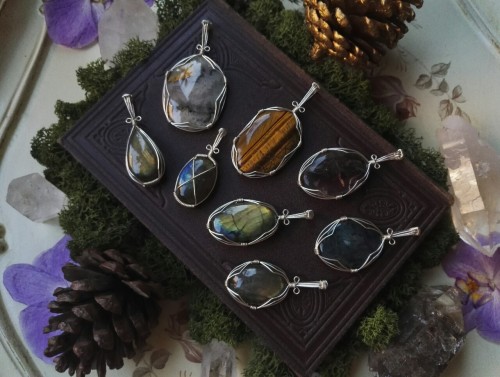 90377:Look at these beautiful wire wrapped gemstone pendants that are available at my Etsy Shop! The