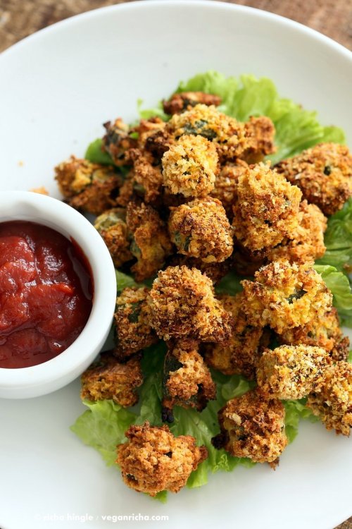 Vegan Fried Poppables Round UpPopcorn Tofu with Mint Honey MustardThe Best Tofu Popcorn Nuggets &