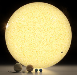 dirtyberd:   Spectacular rendering of the solar system to scale   This makes my mouth water idk why