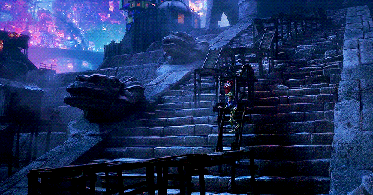 clint-eastwoods:  At the bottom of each tower are the Aztec and Mayan pyramids;