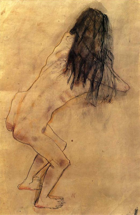  Nude with Back Turned Oskar Kokoschka, 1907 