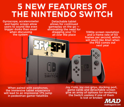 Pros and Console Dept.5 NEW FEATURES OF THE NINTENDO SWITCHGet more stupidity delivered directly to 