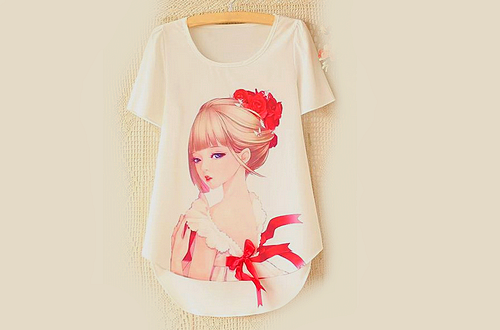 riemi:  red ribbon girl t-shirt ♥ 