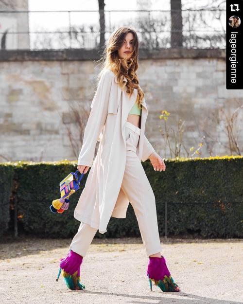 @lageorgienne Kristi in #paris #parisfashionweek @maisonernest shoes @tara_jarmon total look #fashio