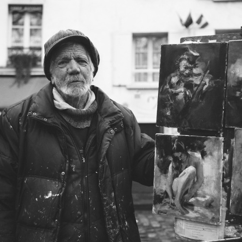 Fabian, artist, Montmartre, Paris, January 31, 2016