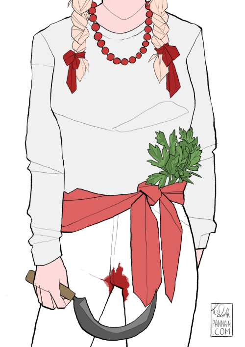 pannan-art:  my #witchsona for #witchsonaweek based on Slavic love magic spells that include menstru