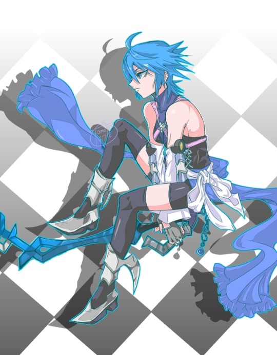 tomatostyle:  Happy new year!! I would use some emojis but im gonna try and not use any this year, and Im going to try and post more drawings this year, (that ain’t happening…) anywho here is my first post of the year! Aqua from kingdom hearts.And