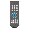 Pixel art of a black remote control