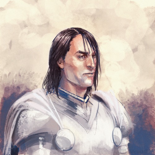 bidonicart:Thought I might as well post this super loose doodle of Sandor as a kingsguard, spacing o