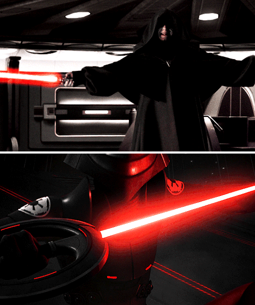userjen:Red lightsabers were wielded mainly by the Sith and other dark side Force-sensitives, such a