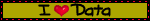 a yellow blinkie with black text that reads 'I HEART DATA'. the heart is an image of a red heart