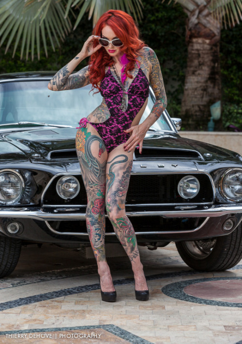 Beautiful woman and a beautiful shelby mustang