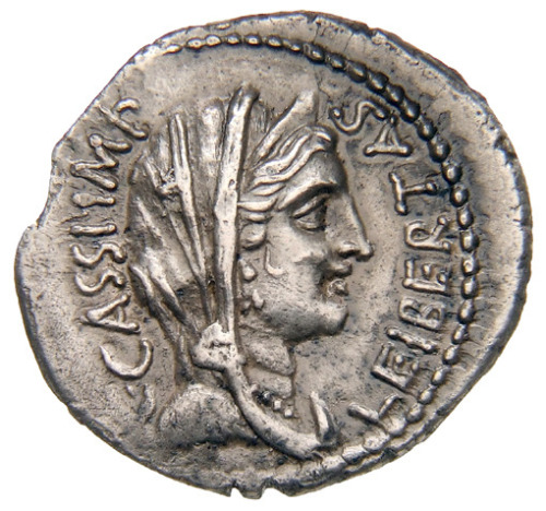 March 15, 44 BCE Propaganda coins of “liberatores”1: The coin was issued by Marcus Junius Brutus and