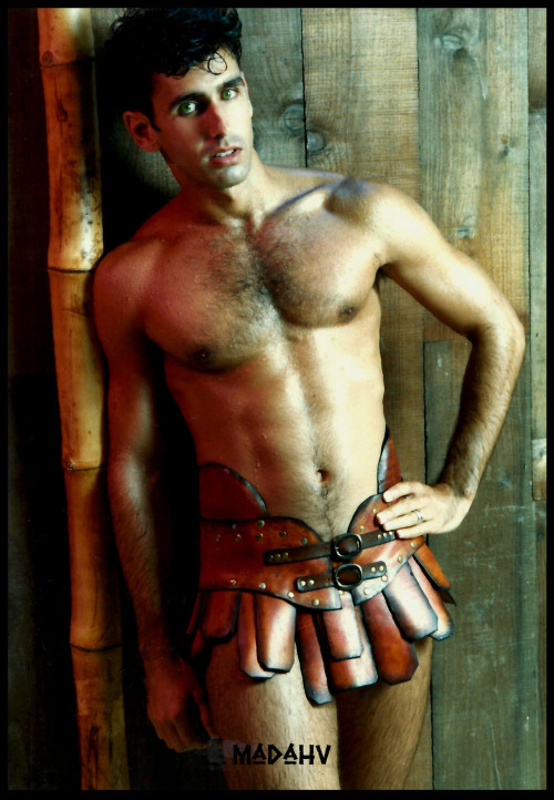 Vintage photos done in mid 1990′s in Hawaii     Roman slave is Cuban, thong rent boy