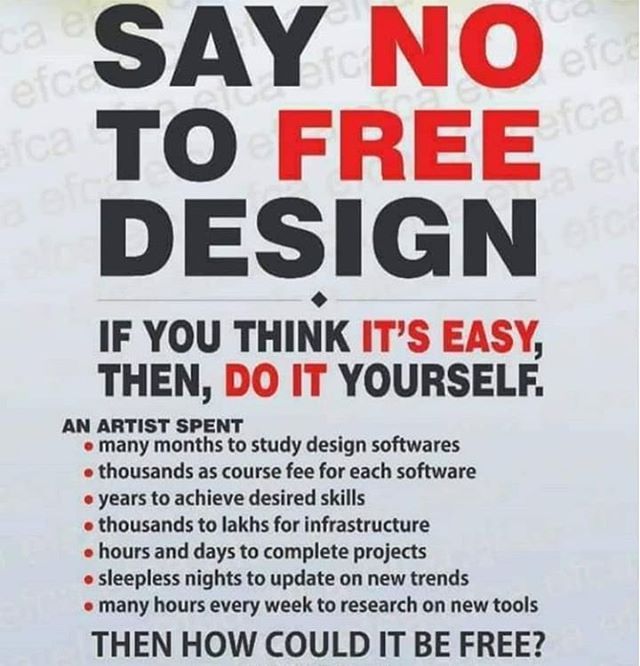 Say no to free design. If you think its easy. Do it yourself