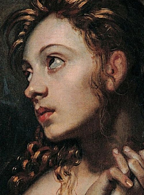 todiewasanartt:Domenico Tintoretto, The Penitent Magdalene, 1598-1602 c. (details)