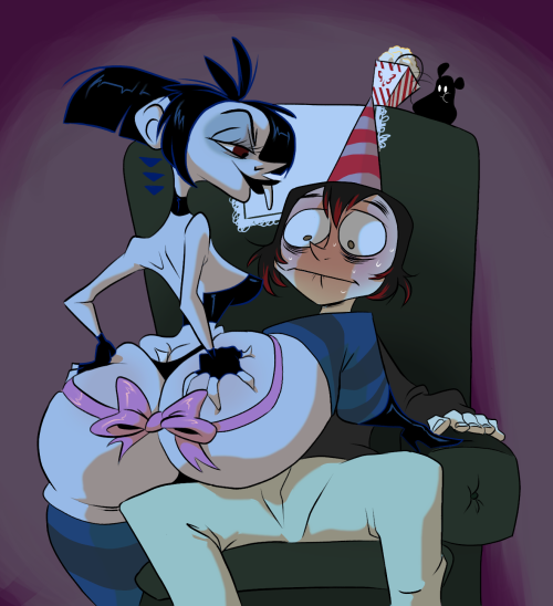 slbcreations:  Happy B-day! mkbuster unwrap that package,bud. Maybe it’s a new car.  Now why do I never get presents like this… Happy birthday MK! Always glad to see Betty together with your OC.  ;)