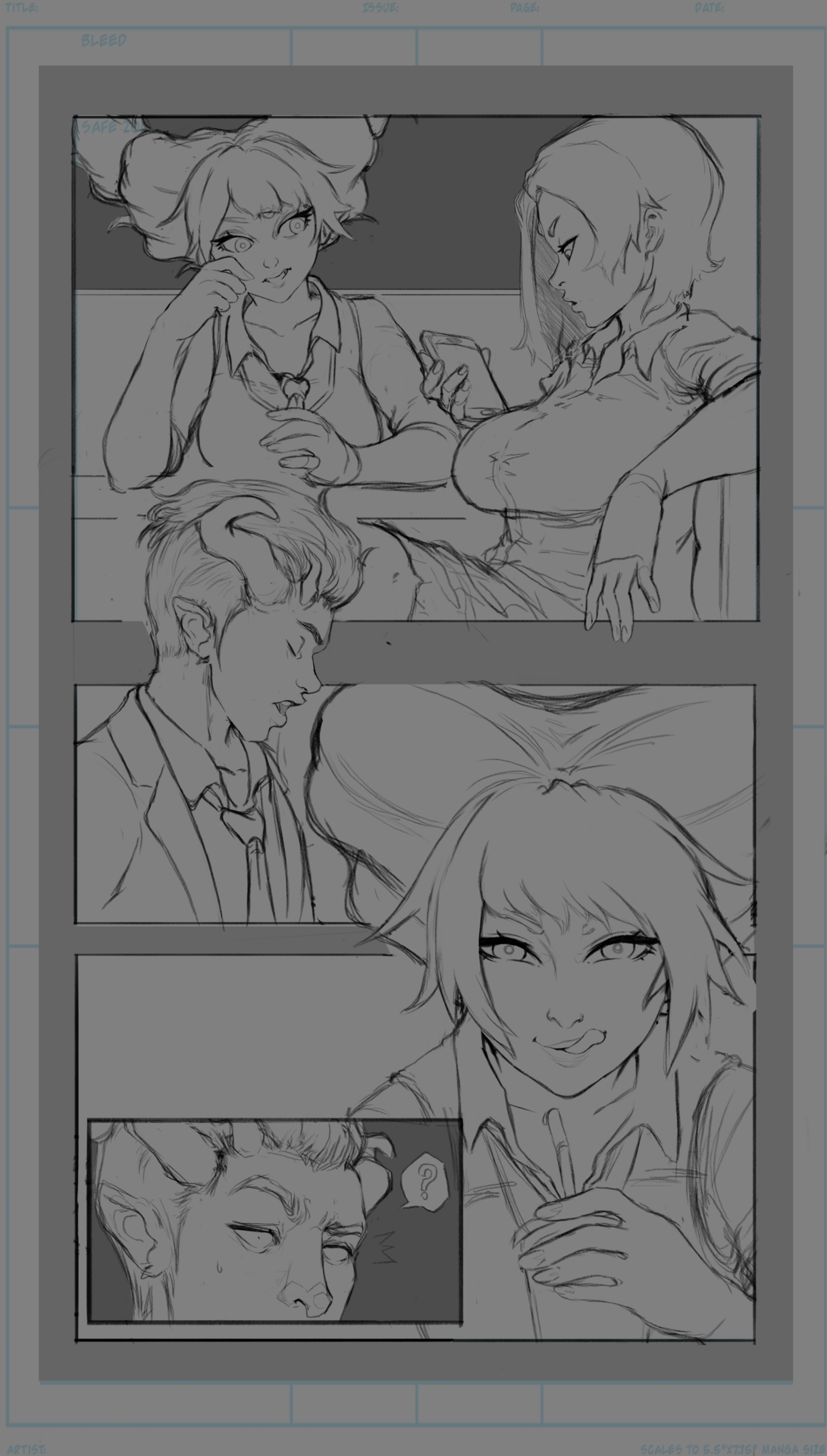 Page 1 -2 of the Raven/Jinx comic is all sketched outnot sure if I should paint it,