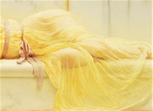 papillon-de-mai:John William Godward — Girl in a Yellow Drapery. detail. 1901