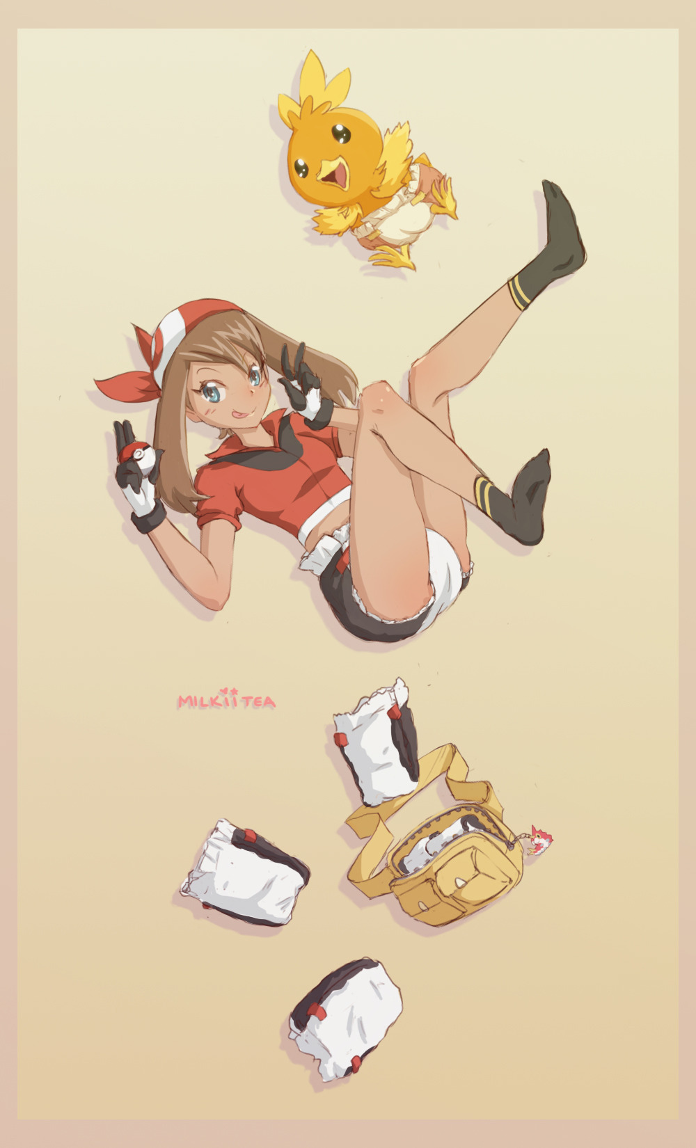 milkiitea:May is my Bae from Poke’mon. So I had to draw her with Torchic.