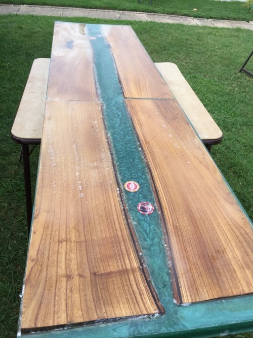 Not the usual art, but my wife and I made the countertop for our tiny house- the wood was cutdown fr