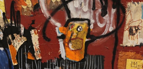 Jean-Michel BasquiatUntitledSigned NAEJBASMICHIQUT and dated 81 (on the overturn edge).Acrylic, spra