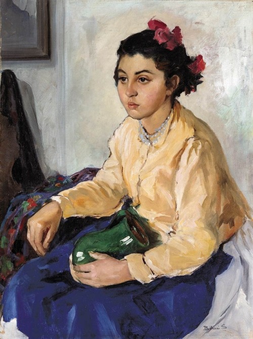 Bihari Sándor (1855-1906): Lány korsóvalvia