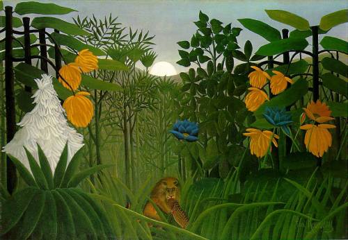 artist-rousseau: The Repast of the Lion, 1907, Henri Rousseau