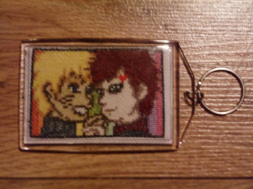 flamiekitten: NaruGaa Pixelstitch Keychain for barfrainbows. ♥ Want a keychain of your own? *