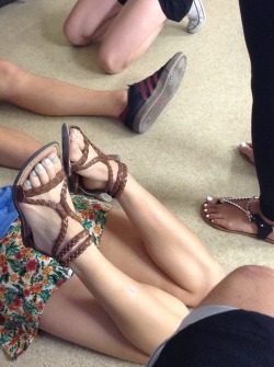 candidgirlfeet:  I got a picture with Emily and Maria’s feet in the same picture