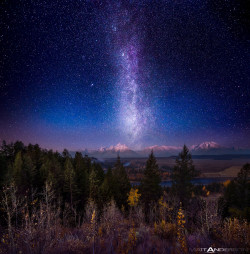 ladylandscape:  (via 500px / (View on Black) Milky Way Twilight Afterglow over The Grand Tetons by Matt Anderson)