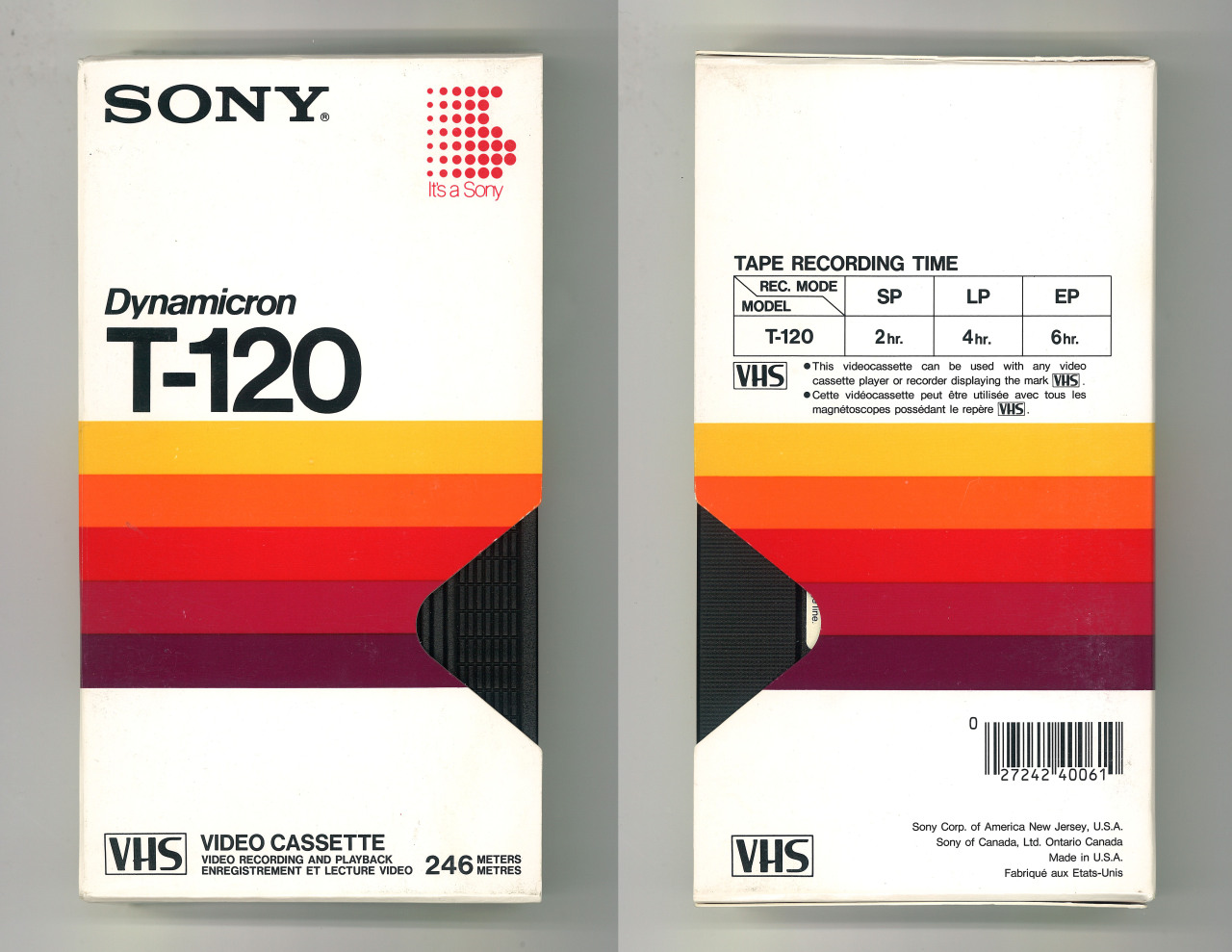 SONY DYNAMICRON T-120 VHS VIDEO CASSETTE TAPE