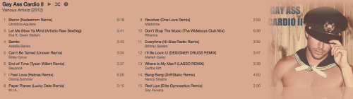 boibleu86:  kruel-kid:  pussyriot:  Gay Ass Cardio  I II III IV V VI VII VIII IX   I HAVE FOUND MY WORKOUT PLAYLIST FOR 2014   Must rember these