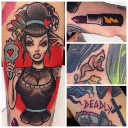 dustyneal:  Some fun little gothy tattoos from earlier, thanks Steph!