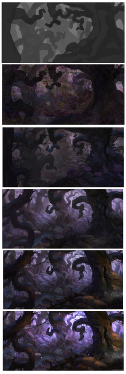 colour-bender:Fantasy Forest Tutorial - AlexTooth:  deviantart  -  tumblr