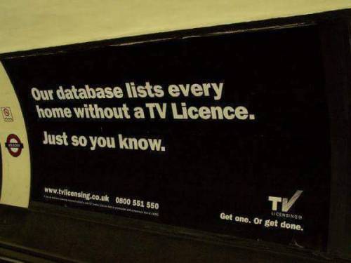 bubbzisbackintown: itsagifnotagif: why-we-cant-have-nice-thing: TV Licenses are so dumb in the UK it