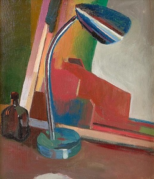 terminusantequem:Bruce McGaw (American, b. 1935), Still Life with Desk Lamp, 1966. Oil on canvas, 24