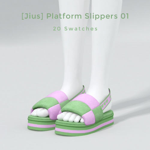 jius-sims:Marshmallow Collection 01 [Jius] Platform Slippers 0120 swatches11k+ Polygons———————————[J