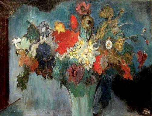 Josef Kienlechner 1903/ 1985  Blumen/ fiori olio su tela cm 49 x 63,50Bolzano - Palazzo della Cassa 