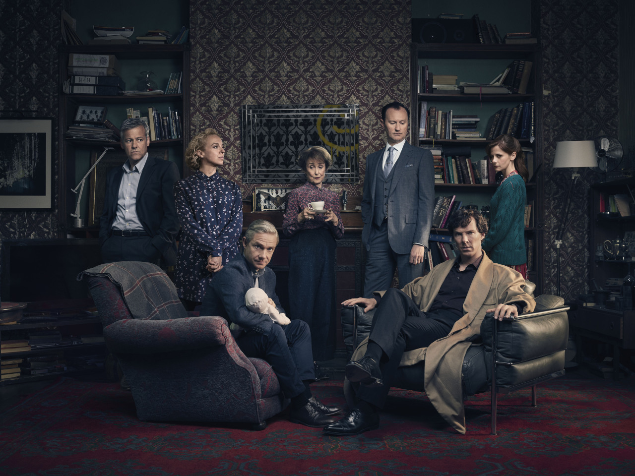 nixxie-fic: Brand New Promo Pic of all the gang in 221B - (x)  (Don’t they look