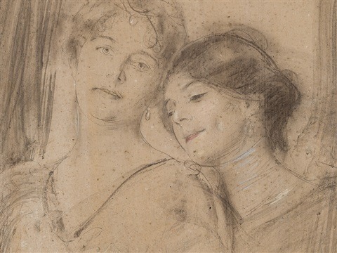  Mother and Daughter , ca. 1875–1899 Franz Seraph von Lenbach (German, 1836–1904)