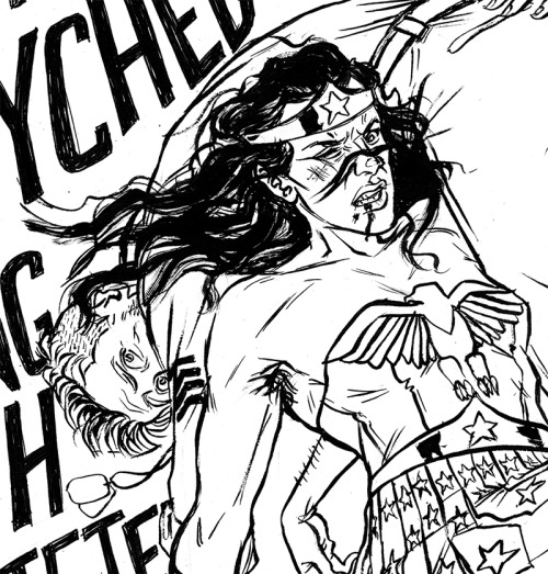 fuckyeahsuperheroines: roxievizcarra: WW vs. Nazis Ink, hand-drawn type. Color version coming soon. 